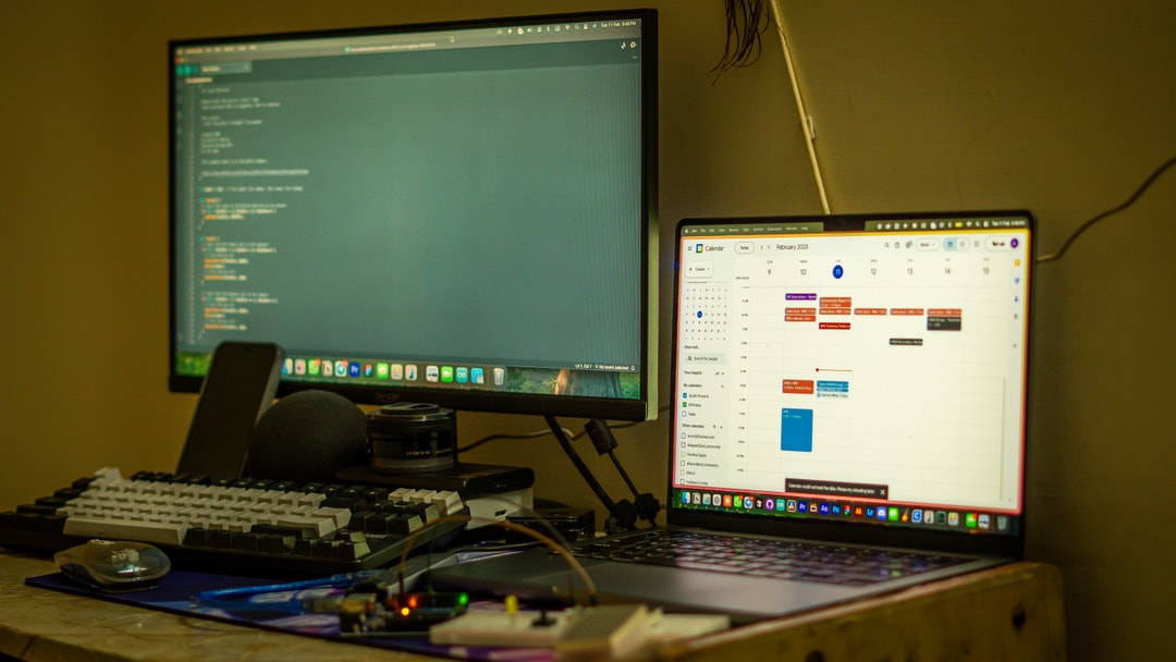 Workspace with computer setup